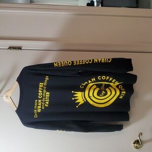 NWT Cuban Coffee Queen Key W. Black gold XL Lg Slv T Shirt